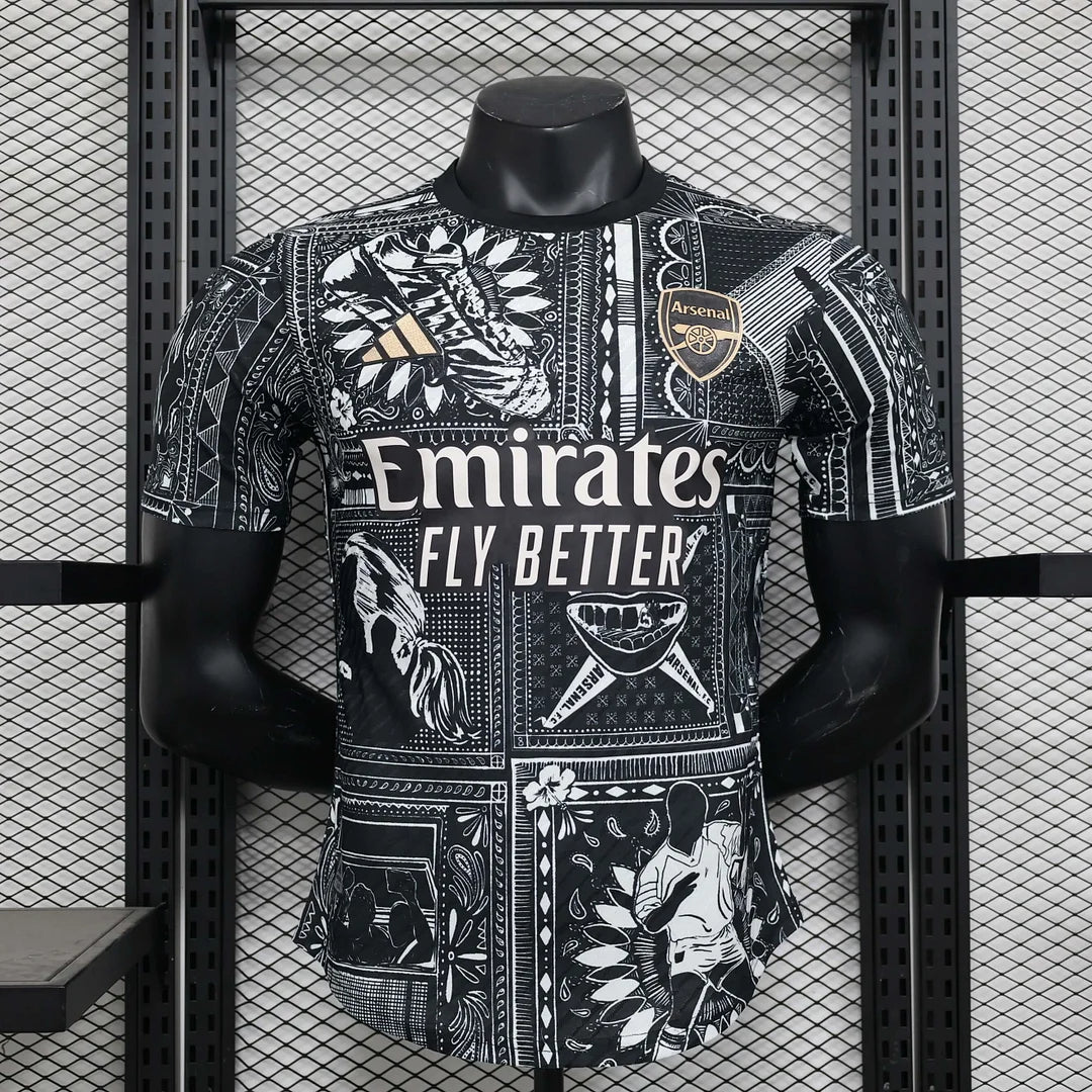 Maillot d'avant-match noir Arsenal 2024/2025